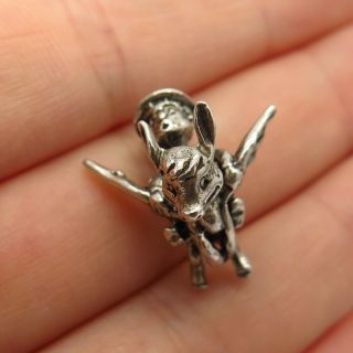 925 Sterling Silver Vintage " Flying Gauchito " Charm Pendant
