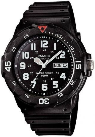 Casio Mrw200h - 1bv Black Watch Men 100m Water Resistant 1 Year