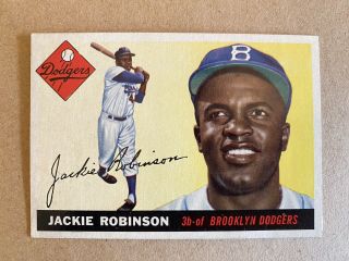 Topps 1955 Brooklyn Dodgers Jackie Robinson 50 Baseball Card Ungraded
