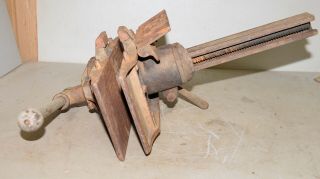 Emmert K - 1 pattern maker vise 80 lb collectible antique 18 X 7 jaws wood tool 6