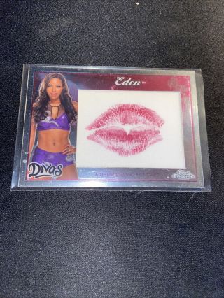 2015 Topps Wwe Chrome Eden Divas Authentic Kiss Relic Card Brandi Rhodes Aew