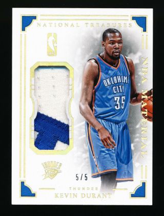2015 - 16 Panini National Treasures Materials Patch Kevin Durant 5/5