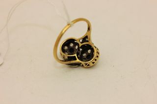 ANTIQUE VICTORIAN 18K GOLD ROSE CUT DIAMOND AND SAPPHIRE DECORATED RING 4