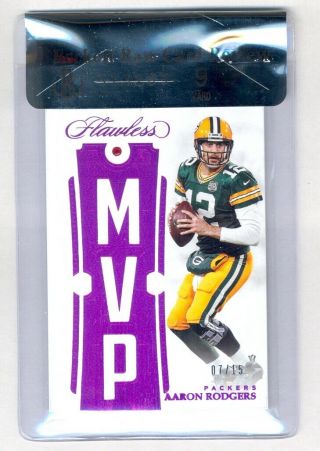 Aaron Rodgers 2018 Panini Flawless Ruby Relic 7/15 Bgs 9 Packers