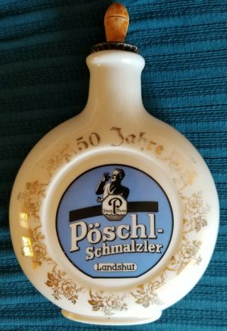 Vintage German/bavarian Snuff Bottle 50 Years Poschl - Schmalzler White Porselaine