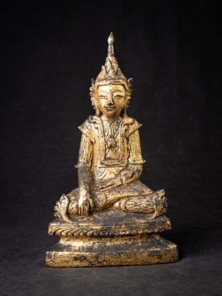 Antique Wooden Burmese Shan Buddha Statue From Burma,  19th Century