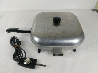 Vintage Sunbeam Stainless Steal Electric Skillet Frying Pan With Lid Model R - L