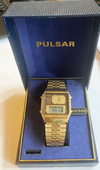 Vintage Pulsar Seiko Analog Digital Lcd Quartz Watch Y651 - 5000