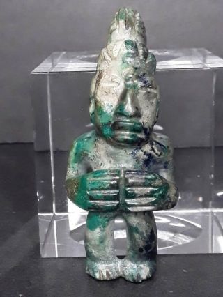 Mayan Pre Columbian Malachite Azurite Standing Figure