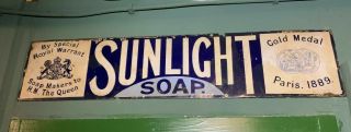 Antique 19th C.  Sunlight Soap Enamel Advertisin Sign