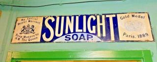 Antique 19th c.  Sunlight Soap Enamel Advertisin Sign 2