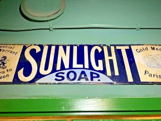 Antique 19th c.  Sunlight Soap Enamel Advertisin Sign 5
