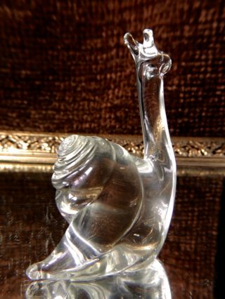 Vintage Pilgrim Art Glass Hand Made Crystal Snail Figurine/paperweight