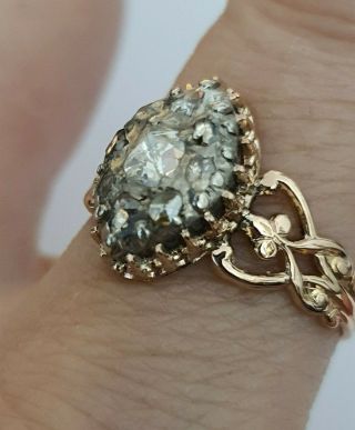 Antique 18th C Georgian Ring Diamond Table Cut Ring Gold 18k