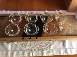 Set Of 8 Vintage Glasbake Apple Shaped Custard Ramekin Bowls