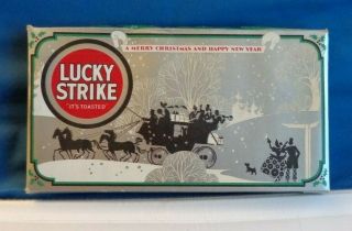 Empty And Vintage Wwii Era Lucky Strike Green 10 Pack Christmas Box Advertising