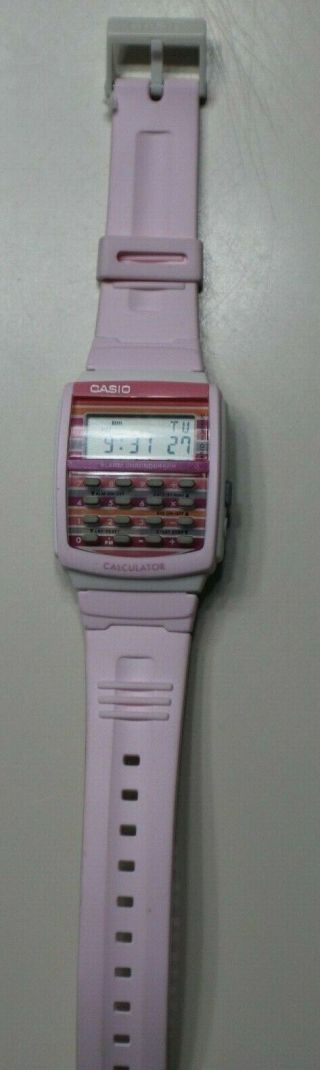 Woderful Casio Calculator Alarm Pink Women Quartz Watch 437 Ldf - 40