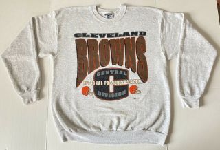 Vintage 90s Lee Sport Cleveland Browns Crewneck Sweatshirt 1992 Size Xl Rare Usa