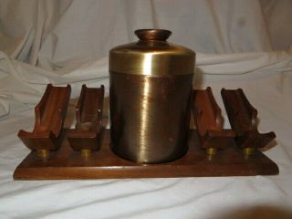 Vintage Alfred Dunhill Pipe Rack/stand & Dunhill Humidor Wood & Brass