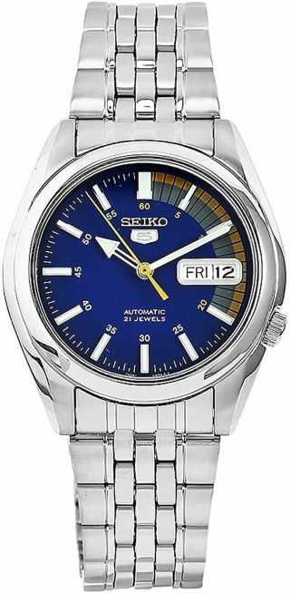 Seiko 5 Automatic Blue Dial Silver Stainless Steel Men 