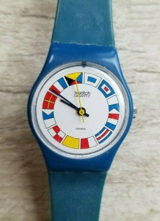 Vintage 1984 Swatch Watch 12 Flags Ls 101 - - S 647