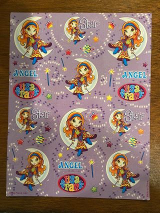 Vintage Lisa Frank Star Moon Girl Sticker Sheet S100 - A2001