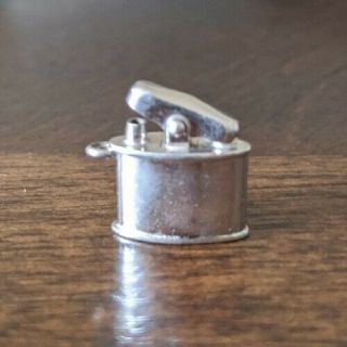 Sterling Silver Cigarette Lighter Movable Charm Vintage 3/8 "