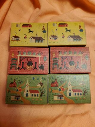 Six (6) Vintage Boxes Of Ohio Blue Tipped Matches 1963