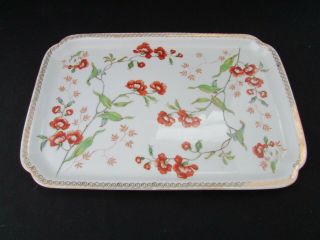 Vintage Thames Bone China Hand Painted Dresser Tray Gold Trim Size 12 " By 8 "