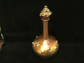 Antique signed “LCT” Tiffany favrile decanter perfect stopper 10.  5” 2
