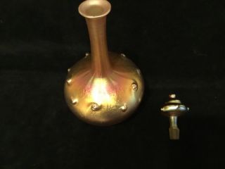 Antique signed “LCT” Tiffany favrile decanter perfect stopper 10.  5” 6