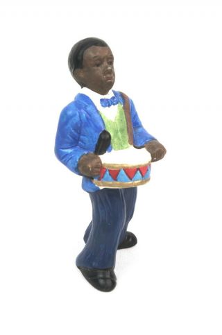 Rare Vintage African American Black Drummer Boy Porcelain Figure Statue