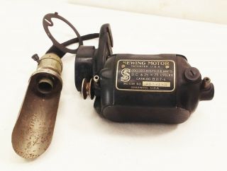 Vtg Antique Singer Sewing Machine Electric Motor & Light 100 - 110v B.  U.  7 - E
