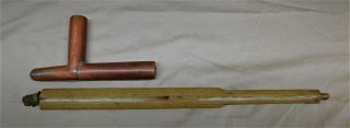 Antique Carved 19th C.  Native American Catlinite Stone Pipe With Lead Inlaid