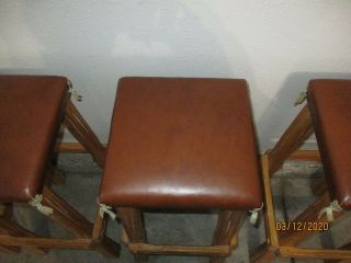 Four vintage A.  Brandt Ranch Oak Stools All in 5