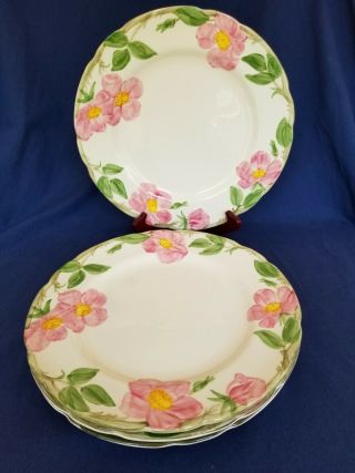 Set Of 4 Vintage Franciscan Desert Rose Dinner Plates - 10 5/8 " - Brown Tv Mark Usa