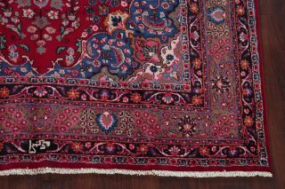 Traditional Floral Kashmar Red Area Rug Hand - Knotted Wool Medallion Carpet 7x10