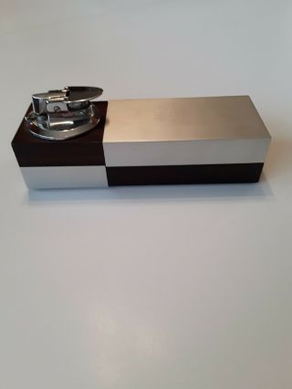 " Classy " Vintage Mid Century Modern Table Lighter With Attached Cigarette Box