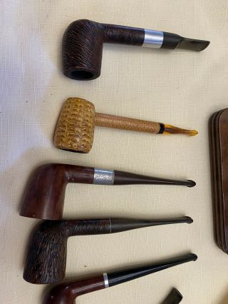 Six Estate Tobacco Smoking Pipes With Wooden Stand BELOW 3
