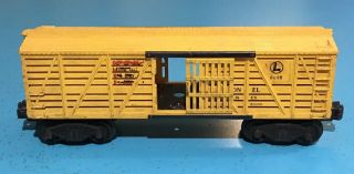 Vintage O Gauge Lionel Train,  Cattle Car,  Yellow