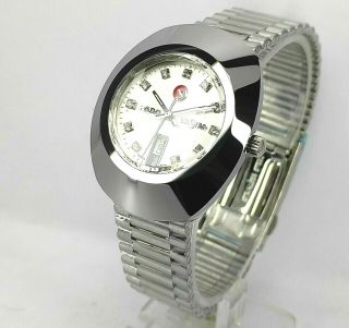 Vintage Rado Diastar Automatic Silver Dial White Stone Men ' s Wrist Watch 3