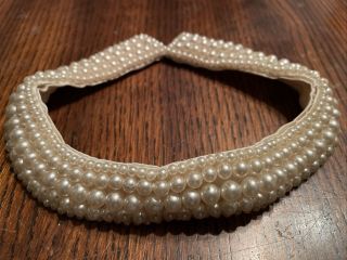 Vintage Faux Pearl Collar Necklace,  Made In Japan,  Hooks Closed,  Great Accent