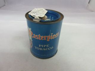 Vintage Advertising Masterpiece Round Pipe Tobacco Canister 1 - G