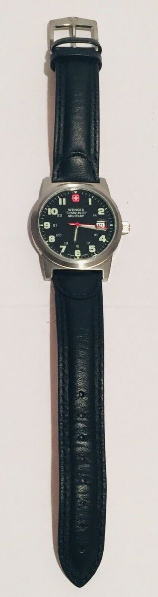 Wenger Swiss Military Watch 7290x - Quartz With Date Window - Black Leather Band
