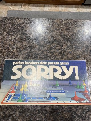 Vintage Sorry Board Game 1972 A Parker Brothers Game Complete Shp
