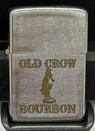 1968 Old Crow Bourbon Crow W/top Hat Coat Logo Zippo Lighter