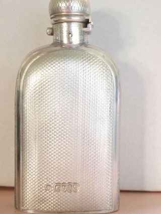 English Sterling Silver Antique Victorian Hip Flask.  London 1865