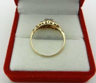 Antique Art Deco 14k Yellow Gold & Platinum Diamond 0.  37 tcw Engagement Ring 4