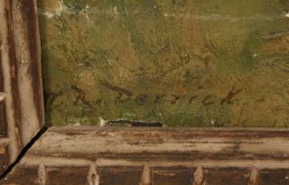 Lg Antique WILLIAM DERRICK American Impressionist Country Landscape Oil Painting 6