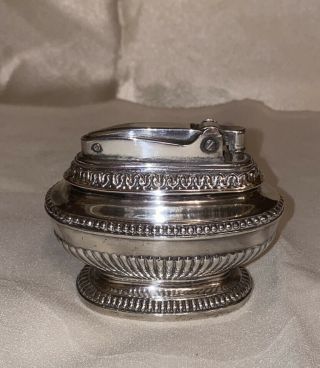 Vintage Ronson Silver Plated Queen Anne Table Lighter